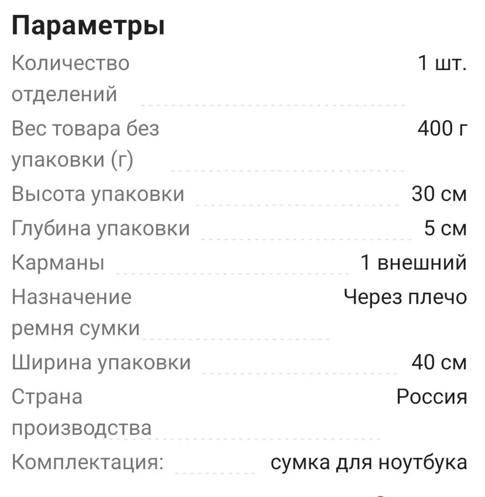 Сумка хорошая, но в описании есть неточность. Для ношения через плечо она не предназначена.