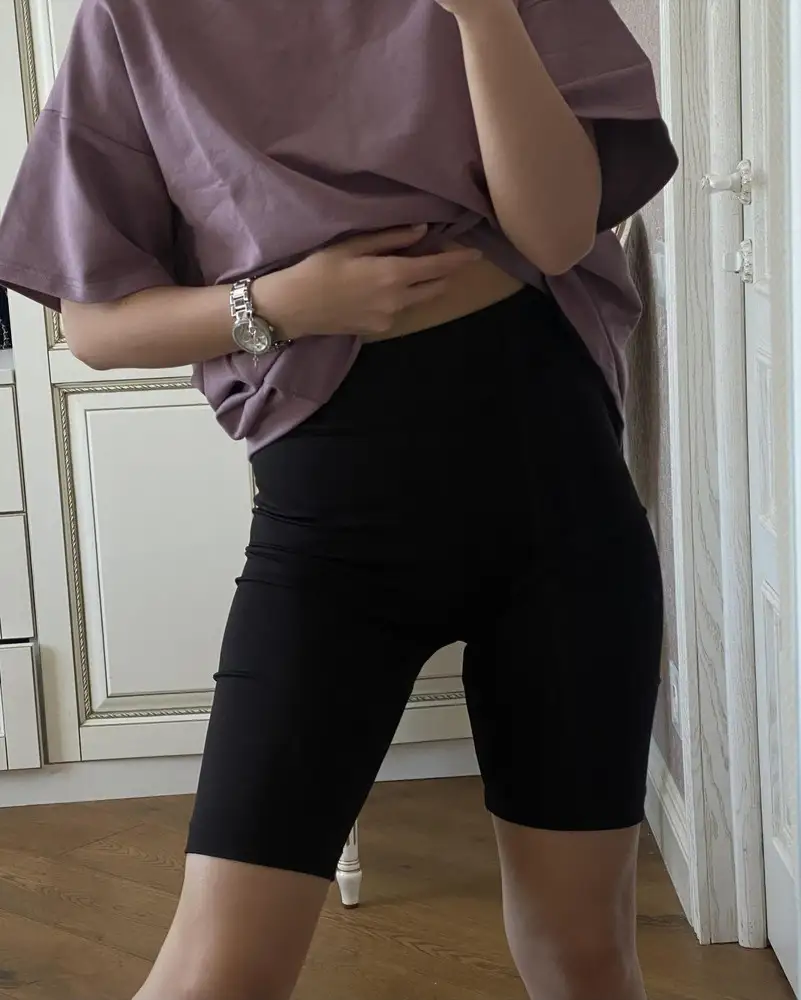 Оченнннььь классные велосипедик 🥹😍спасибоооо           Плотная ткань ( не просвечивается) очень хорошо сидят !!! Не жмут нигде 😍😍😍  влюбилась ☺️  на мой рост 160 длина отличная 