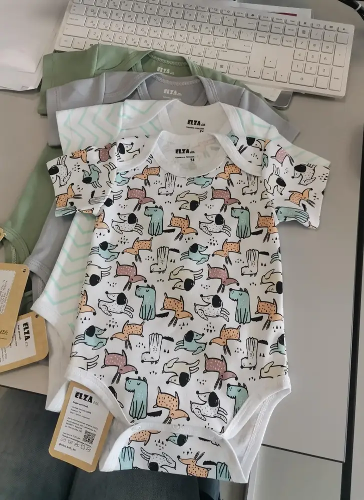 Не смотря на маленькое количество отзывов заказала боди. Очень понравились цвета, особенно однотонные. Подобрала комплект из 4штук, так как на подарок. Приятно удивлена и обрадована. Хороший качественный товар. Спасибо производителю. Теперь вот думаю, чего не заказала сразу штанишки. 🤦‍♀️