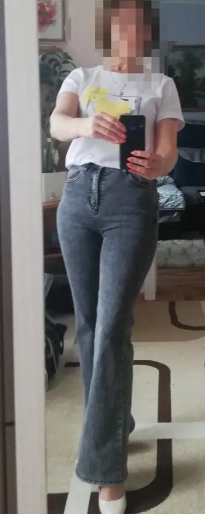 Джинсы класс, качество, размер, цвет. Всё соответствует описанию. На рост 1,60 чуть пришлось укоротить на 5см,с каблуком супер. От 65, об 96