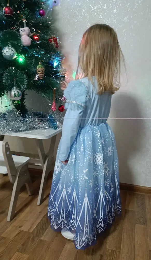 Шикарное платье😍❤
Такое же как на фото, не ожидала, понравилось качество, нитки не торчат, ровный пошив, как сидит на дочке, очень долго выбирала. На рост 99 см, купила размер (110), село отлично как будто шили по ней, идеальная длинна юбки, комфортно ей ходить, рукавчиков. Быстрая доставка, спасибо большое продавцу 👍