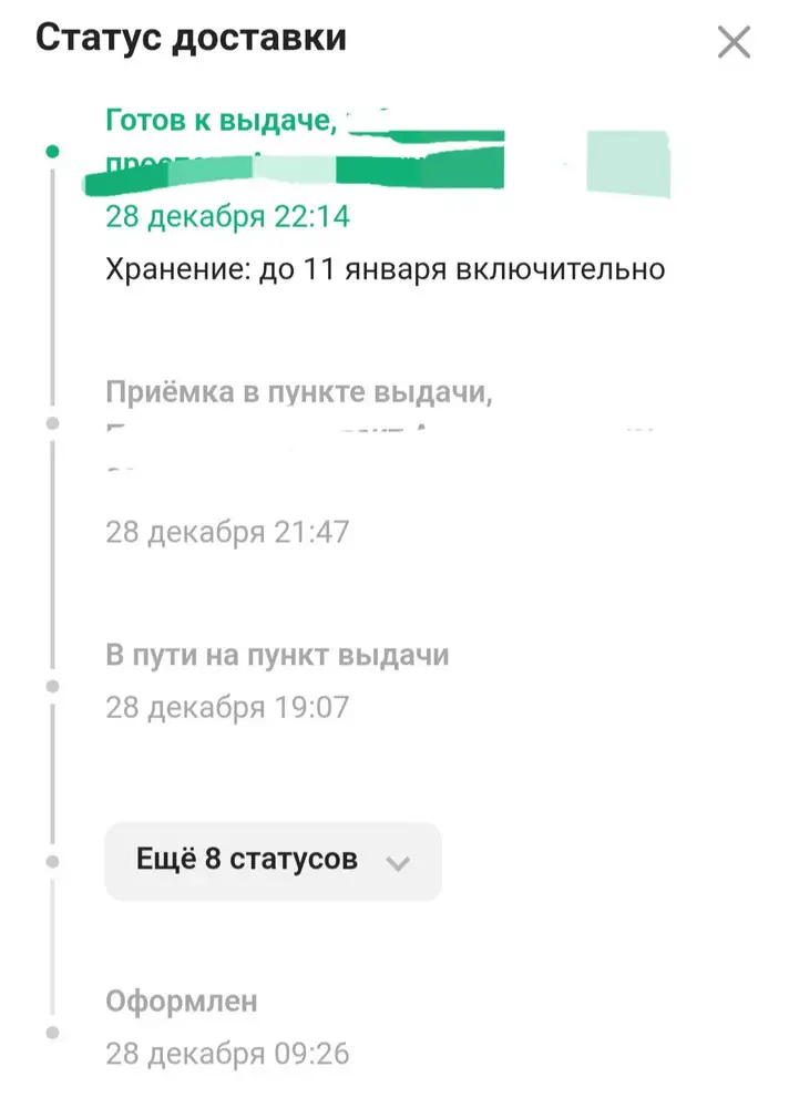 Отличная толстовка, все супер. А ещё большое спасибо за скоростную доставку (см. скриншот)! Спасли меня перед НГ, купила в подарок.